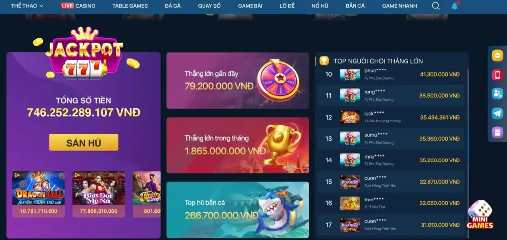 Trò chơi slot và nổ hũ với giải độc đắc lớn tại 68win11